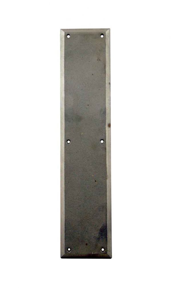 Push Plates - Vintage Steel 16 in. Beveled Door Push Plate