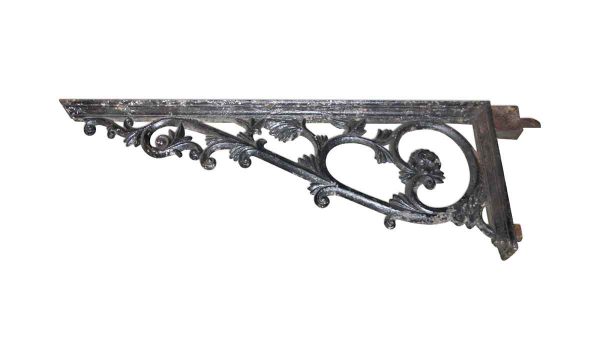 Shelf & Sign Brackets - Antique 4 ft. Black Ornate Iron Bracket