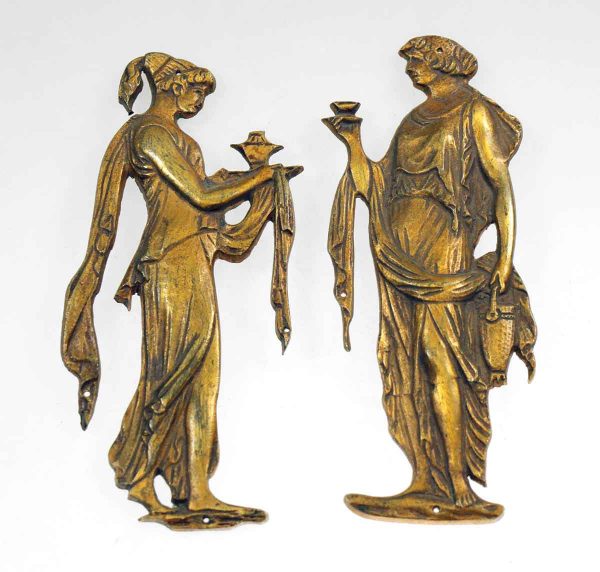 Applique - Pair of Bronze Roman Figural Appliques