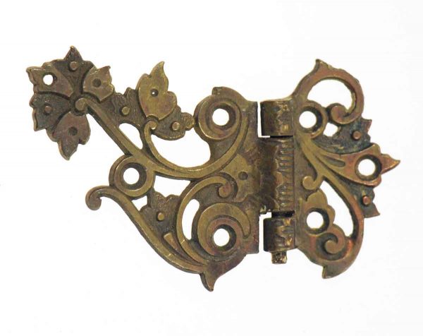 Cabinet & Furniture Hinges - Antique Ornate Bronze Offset Furniture Hinge