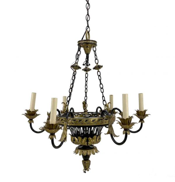 Chandeliers - 1930s French Country 6 Arm Chandelier