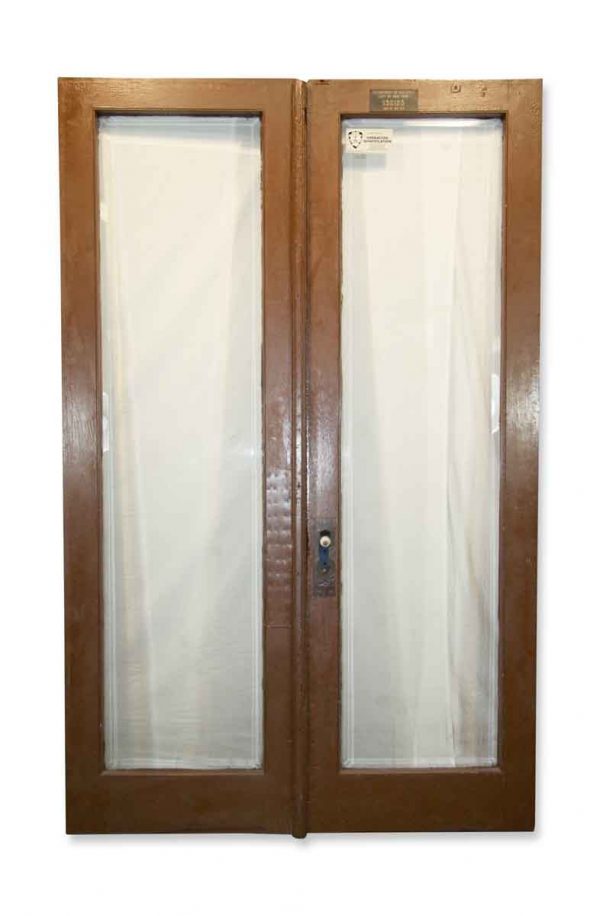Commercial Doors - Antique 1 Beveled Lite Commercial Double Doors 94.75 x 60.25