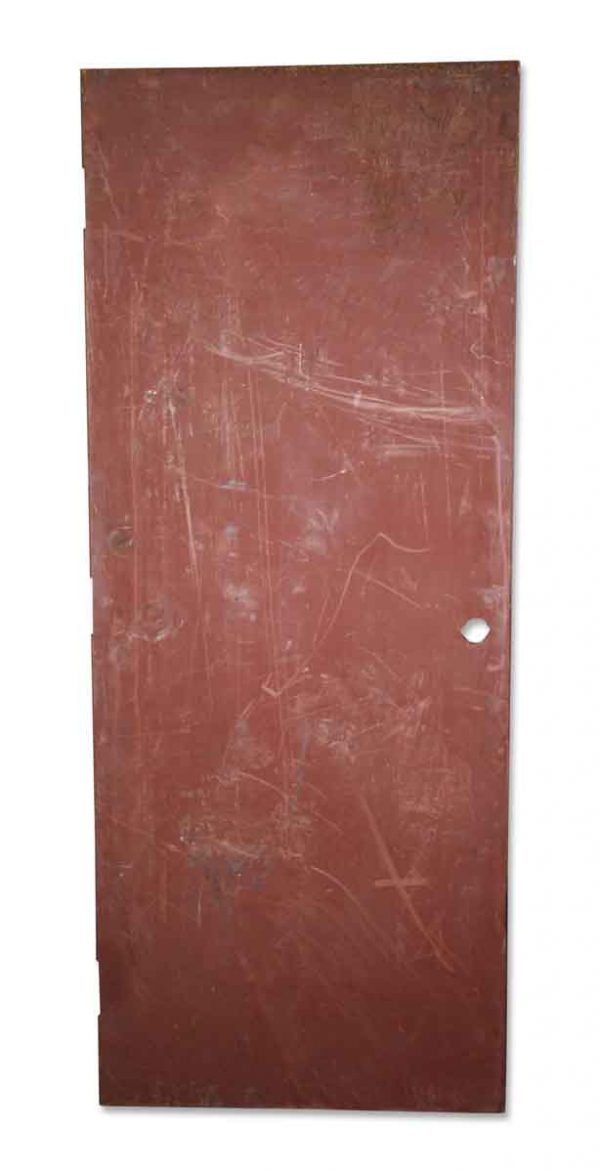 Commercial Doors - Antique Plain Red Metal Passage Door 83.625 x 33.75