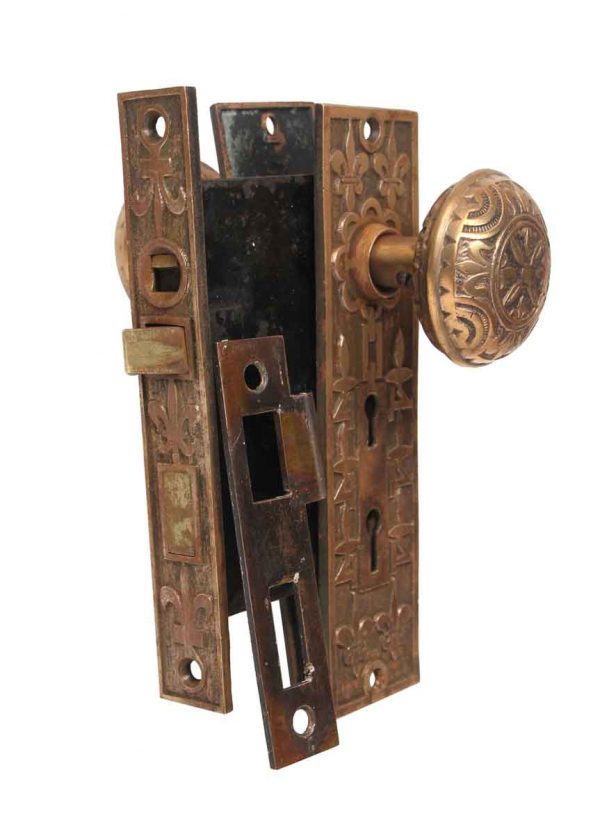Door Knob Sets - Antique Bronze Mallory Wheeler Door Knob Entry Set