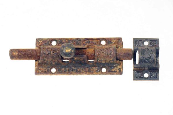 Door Locks - Antique Victorian Bronze Bolt Door Latch