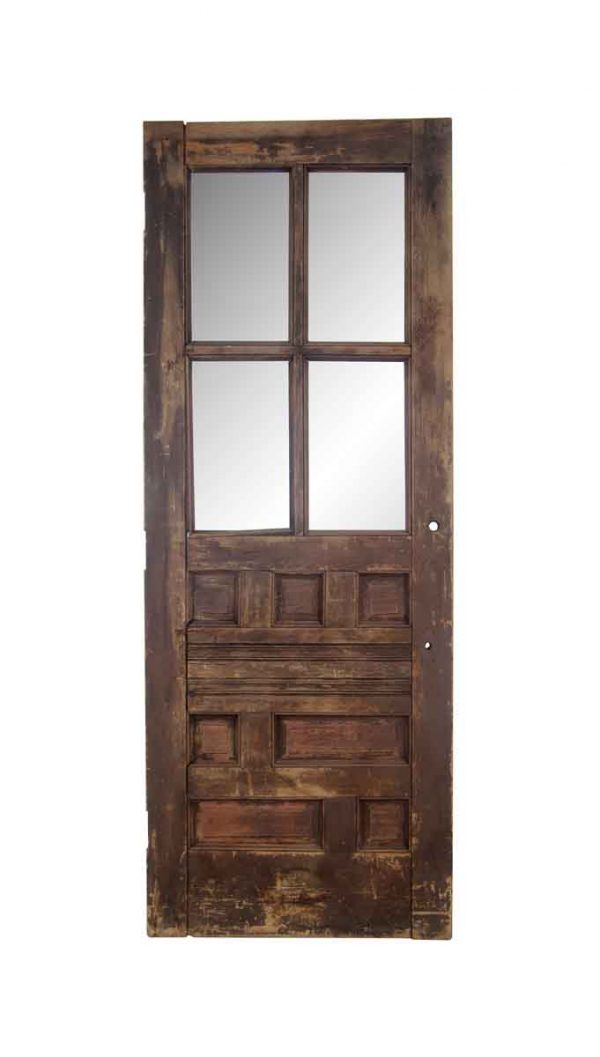 Entry Doors - Antique Arts & Crafts 7 Pane 4 Lite Entry Door 95.5 x 36
