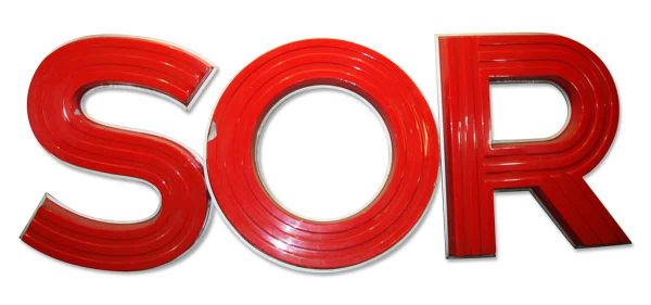 Flea Market - Set of S O R Red Light Up 58 in. Letters