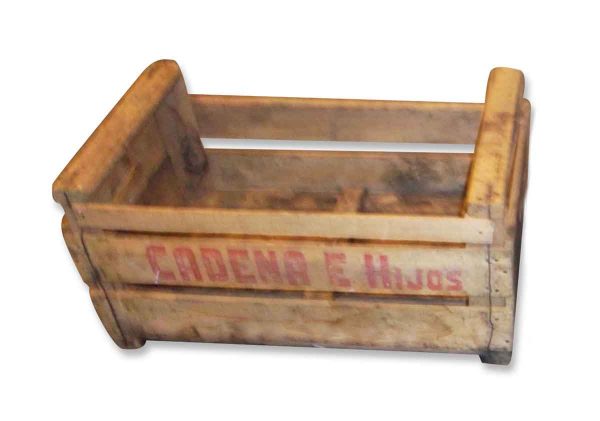 Flea Market - Vintage Distressed Spanish Wooden Crate