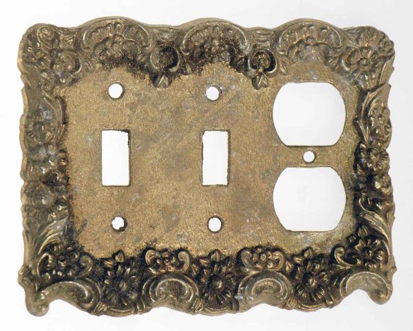Lighting & Electrical Hardware - Vintage Brass Dual Switch & Outlet Cover