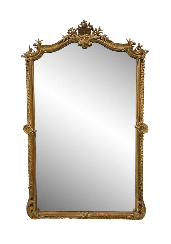 Overmantels & Mirrors - Antique French Gesso & Carved Gilt Wood Mirror