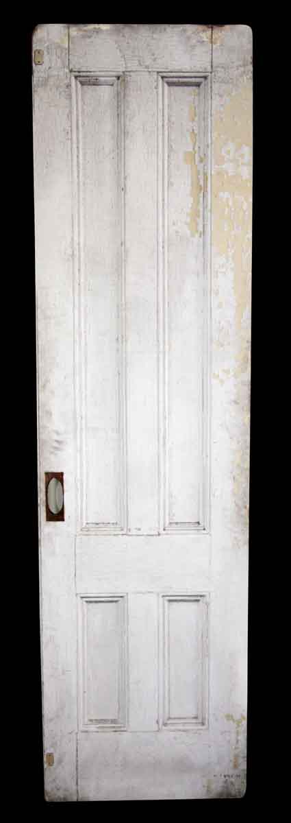 Pocket Doors - Antique 4 Pane White Wood Pocket Door 90 x 25