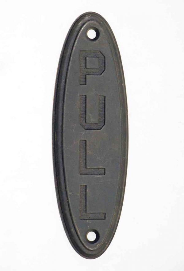 Push Plates - Vintage Black Oval Door Pull Commercial Door Plate