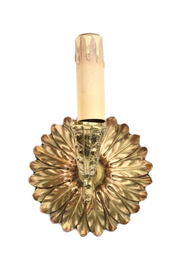 Sconces & Wall Lighting - 1920s Cast Brass Floral 1 Arm Wall Sconce