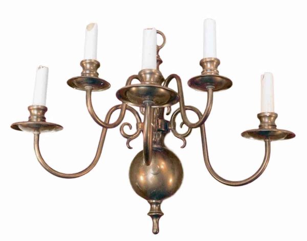 Sconces & Wall Lighting - Antique 5 Arm Copper Finish Colonial Sconce