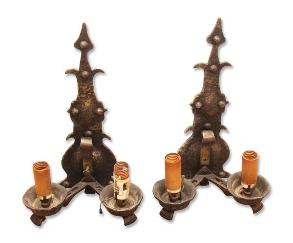 Sconces & Wall Lighting - Antique Pair of Arts & Crafts Iron Wall Sconces