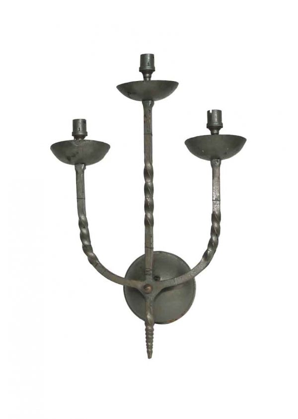 Sconces & Wall Lighting - European Spanish Revival Green 3 Arm Wall Sconce