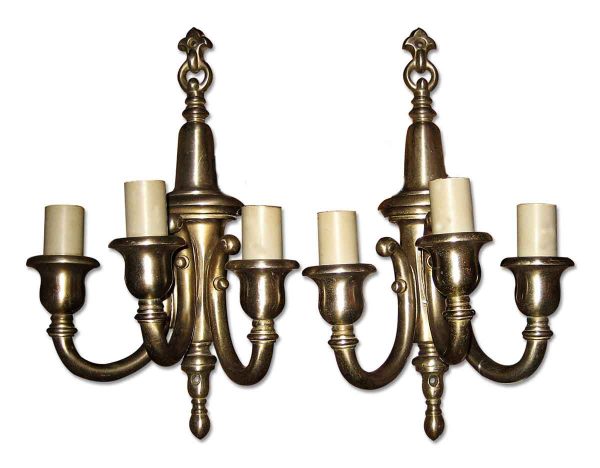 Sconces & Wall Lighting - Vintage Nickel Over Bronze 3 Arm Wall Sconces