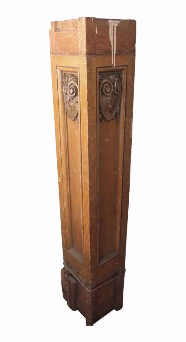 Staircase Elements - Antique 56.75 in. Brooklyn Academy of Music Tiger Oak Staircase Newel Post