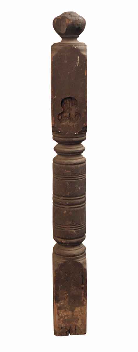 Staircase Elements - Antique Dark Brown Wood 44.5 in. Staircase Newel Post