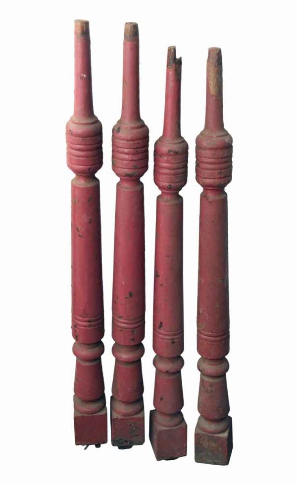 Staircase Elements - Antique Traditional 31.75 in. Red Wood Spindle Set