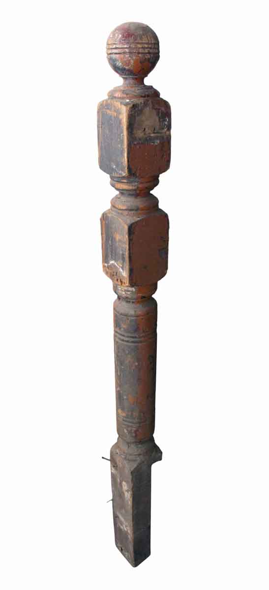 Staircase Elements - Antique Traditional 52 in. Carved Wood Staircase Newel Post