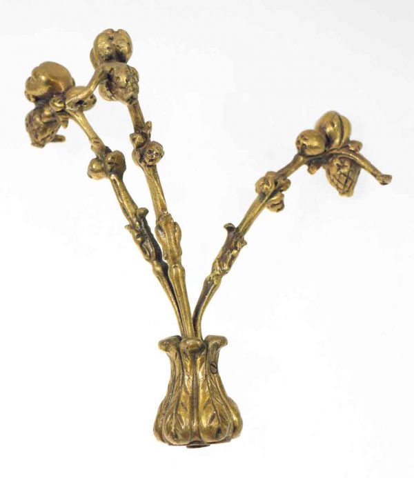 Applique - Antique Brass Plated Floral Finial Applique