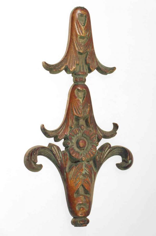 Applique - Art Nouveau Floral Bronze Applique Finial