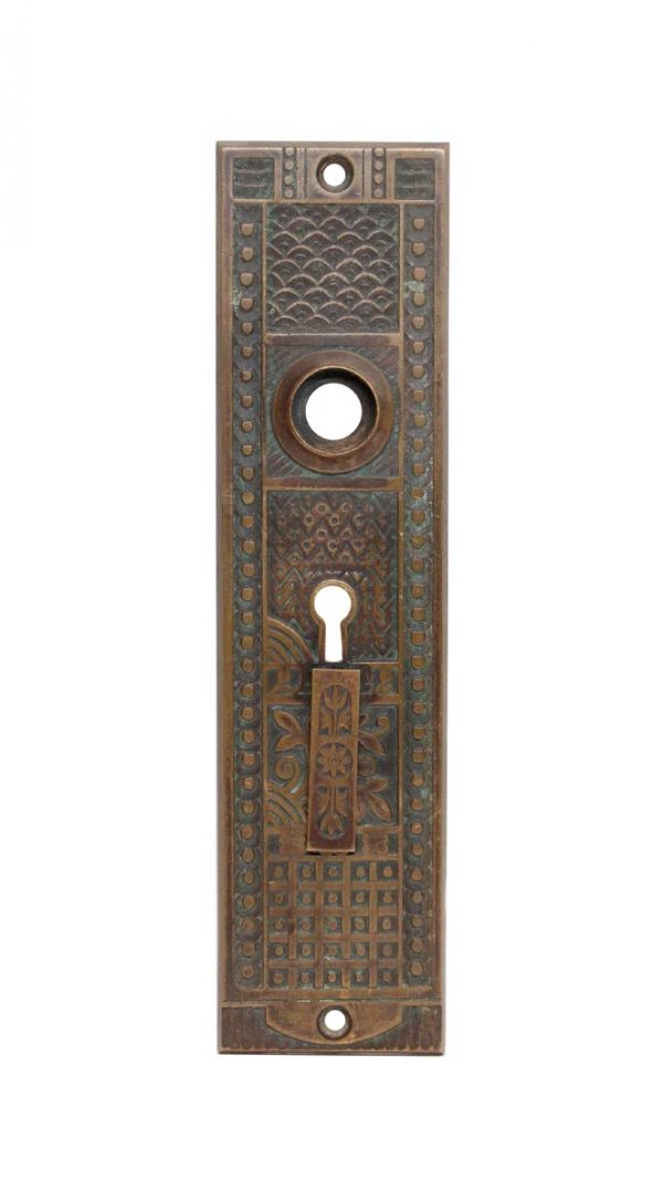 Back Plates - Aesthetic Bronze Double Keyhole Door Back Plate with Draft Cover