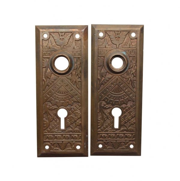 Back Plates - Bronze Pair of Branford Oriental Door Back Plates