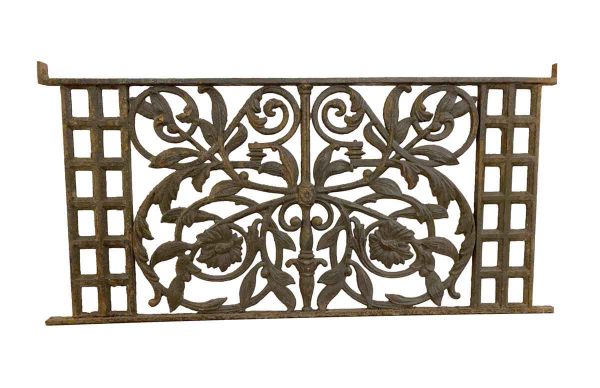 Balconies & Window Guards - 19th Century Heavy Cast Iron Floral 46.5 in. Balcony