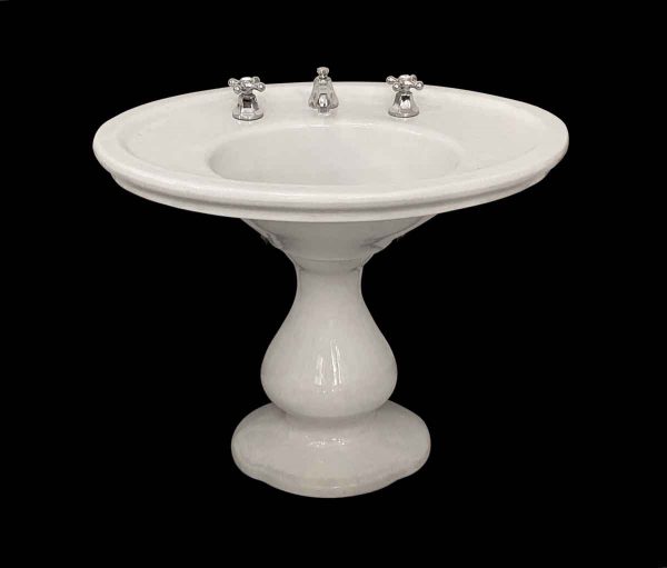 Bathroom - 1920s White Trenton China Hourglass Pedestal Sink