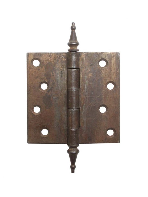 Door Hinges - Antique Steel Steeple Tipped Butt 4.5 x 4.375 Door Hinge