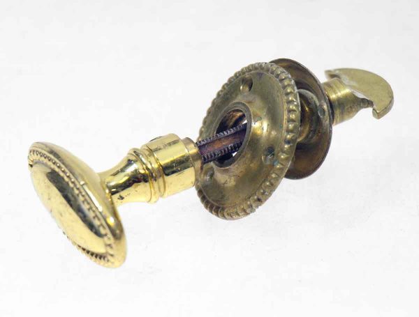Door Knob Sets - Vintage Brass Oval Beaded Closet Door Knob Set