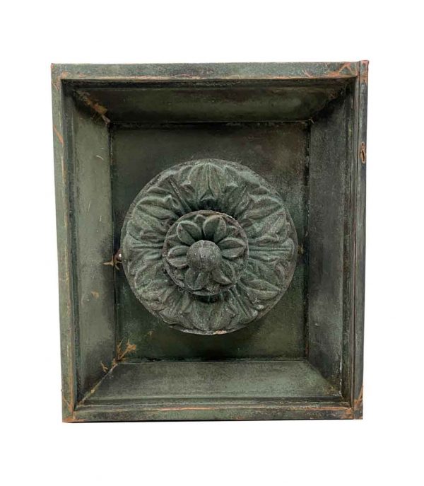 Exterior Materials - 19th Century 28.5 x 24 Floral Green Copper Facade