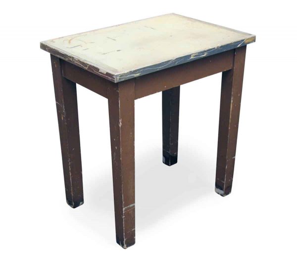 Flea Market - Americana Rectangle Brown Painted Wood Side Table