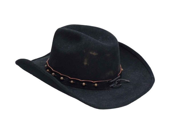 Flea Market - Vintage Size Large Wool Felt Black Cowboy Hat