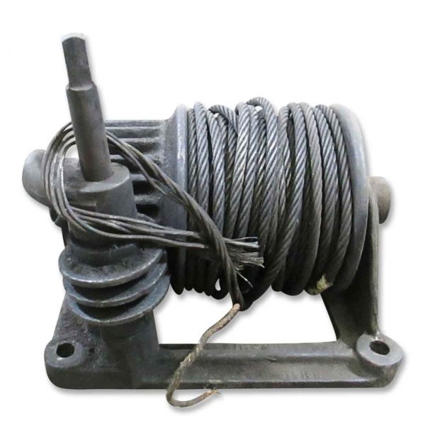 Industrial - Antique Pulley with Metal Wire