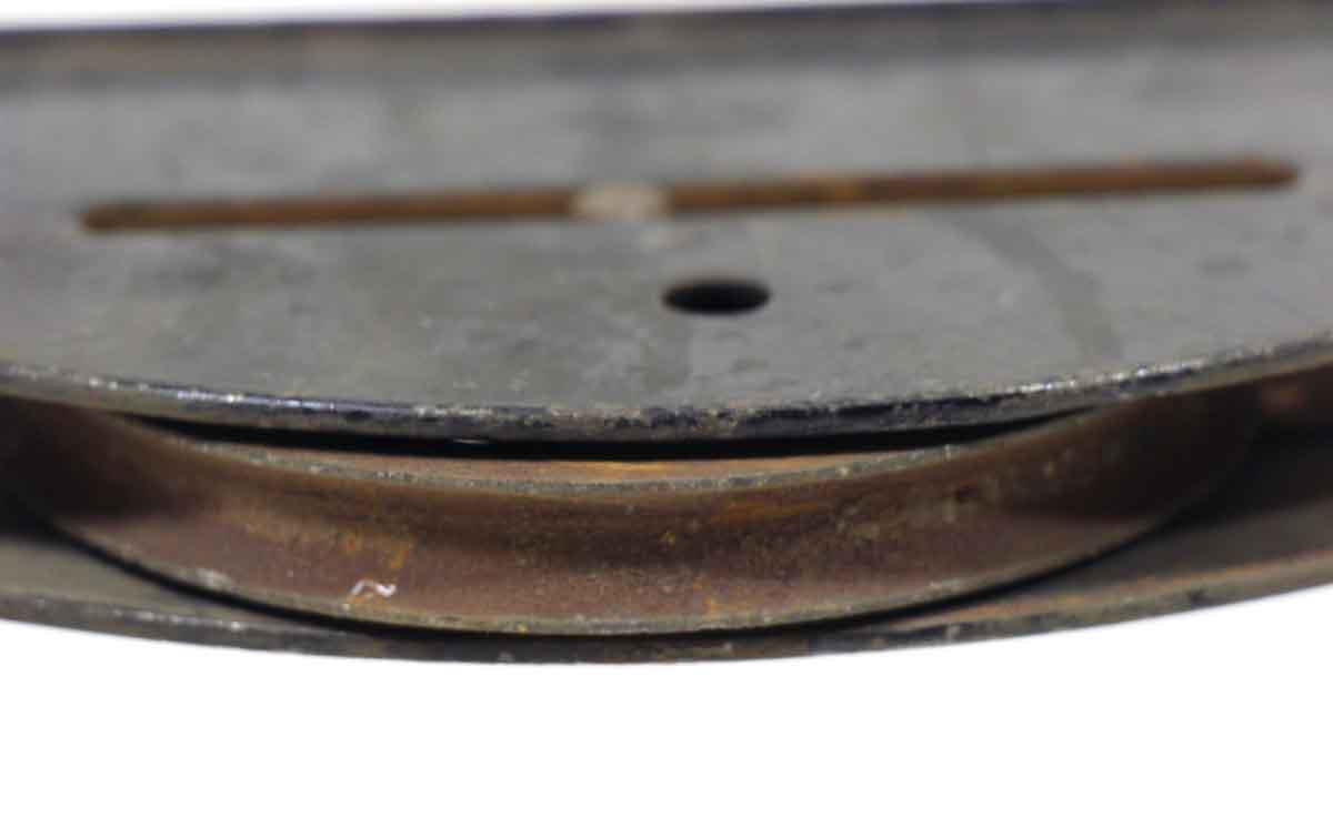 Antique 11.25 in. Black Iron Pocket Door Wheel | Olde Good Things