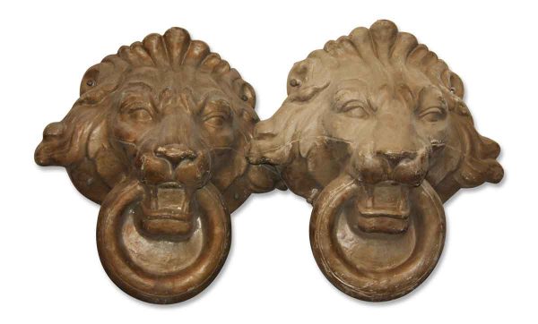 Other Wall Art  - Pair of 18 in. Bronze Composite Lion Heads