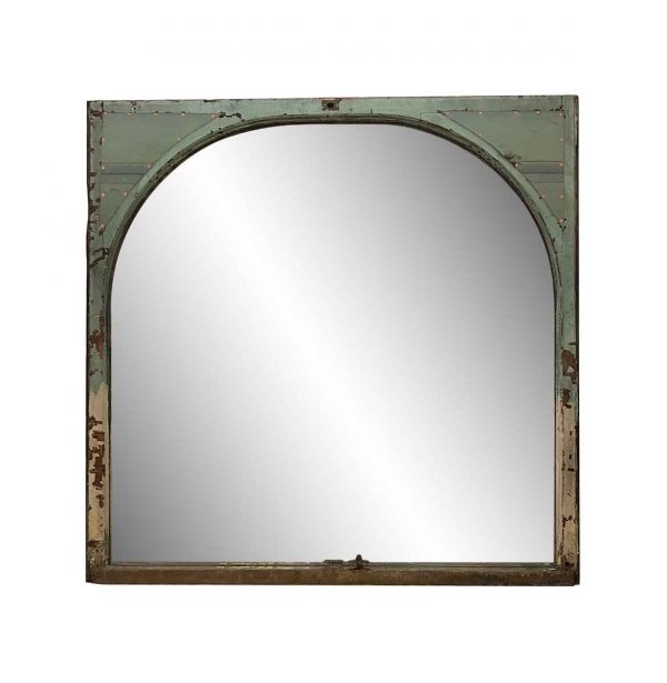 Wood Molding Mirrors - Arched Copper & Wood Window Mirror 60.25 x 59.5
