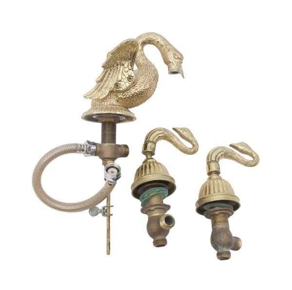 Bathroom - Solid Brass Swan Tub Faucet with Matching Handles