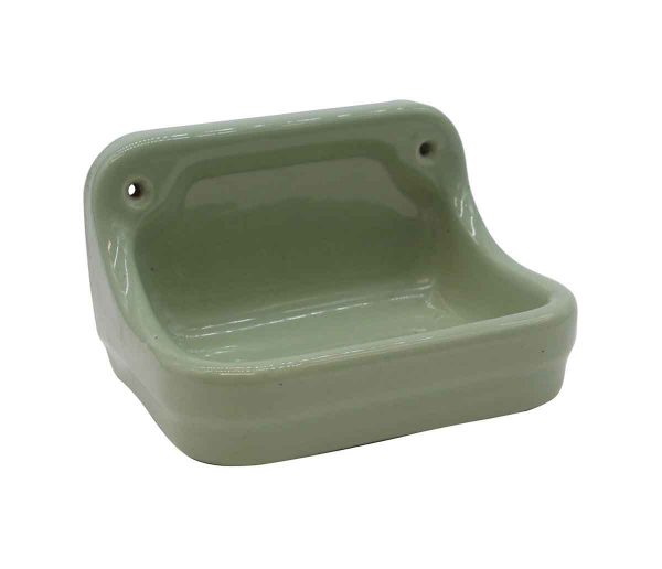 Bathroom - Vintage Green Ceramic Surface Mount Bathroom Dish