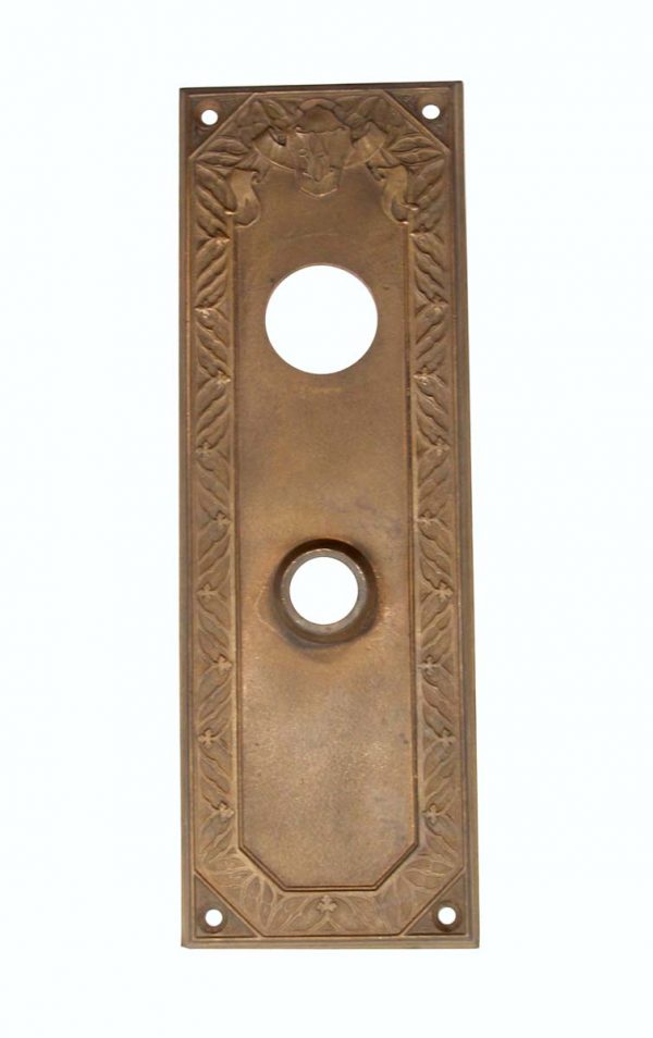 Door Knob Sets - Antique Greek Yale & Towne Bronze Ephesus Entry Door Plate