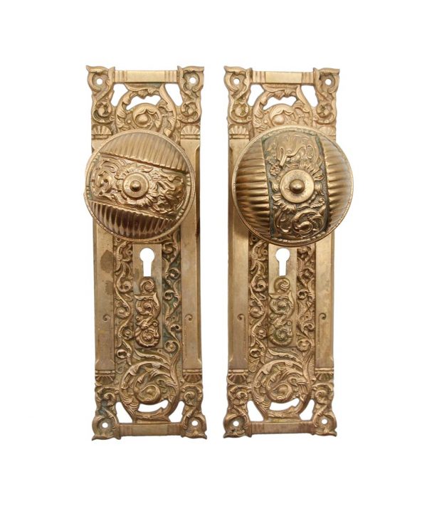 Door Knob Sets - Columbian Antique Entry Door Knob & Plate Set