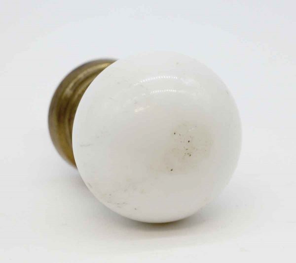 Door Knobs - Antique White Ball Shaped Wide Shank Passage Door Knob