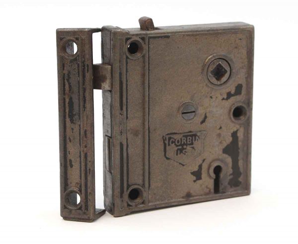 Door Locks - Antique Corbin Cast Iron Surface Rim Door Lock