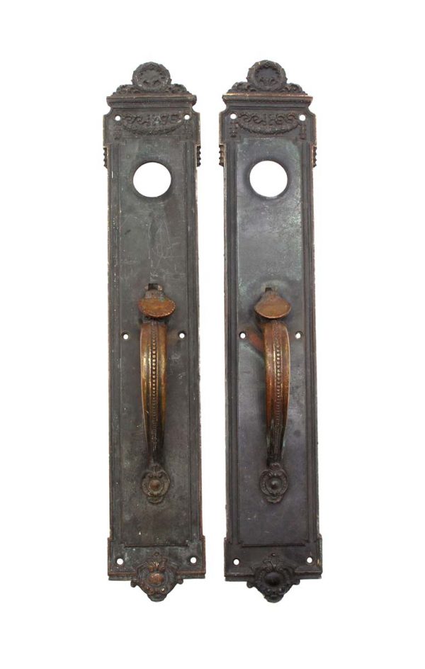 Door Pulls - Pair of 21 in. Victorian Bronze Double Door Pulls