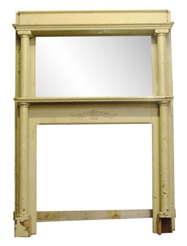 Mantels - Salvaged Antique 83 in. Tan Mirrored Mantel