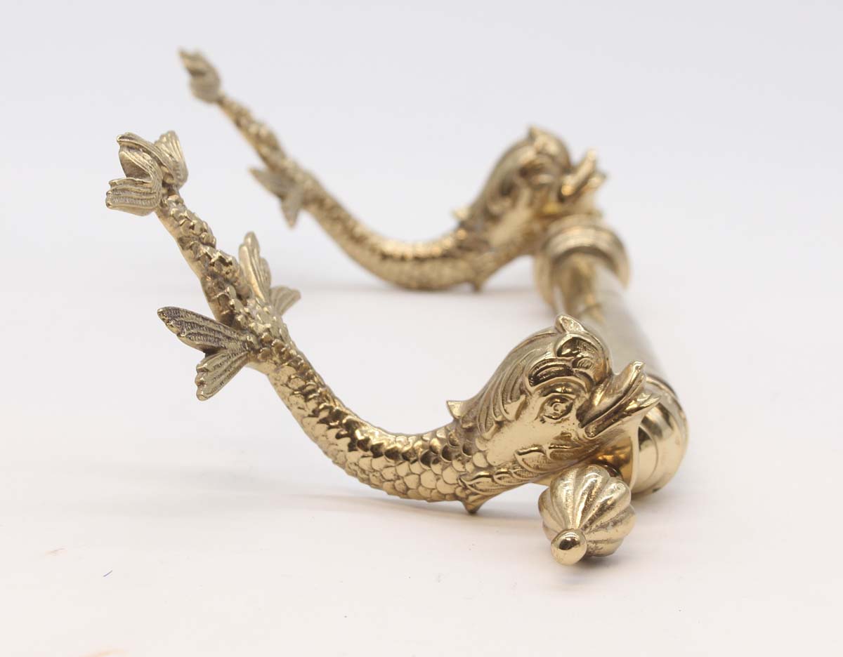 Ornate Polished Brass Dolphin Toilet Paper Holder