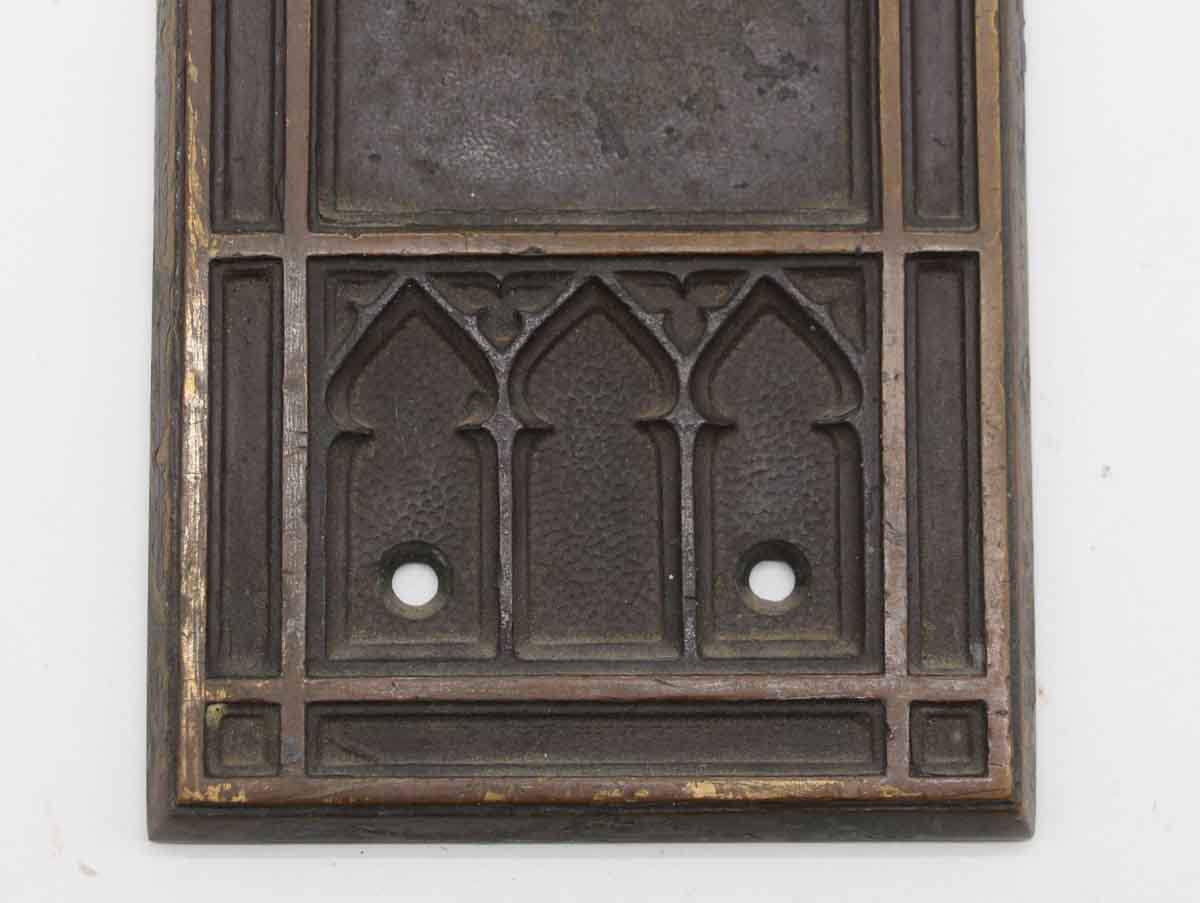 Pair of 18 in. Bronze Corbin Gothic Door Push Plates | Olde Good Things